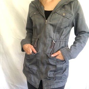 Lightweight gray army jacket hoodie